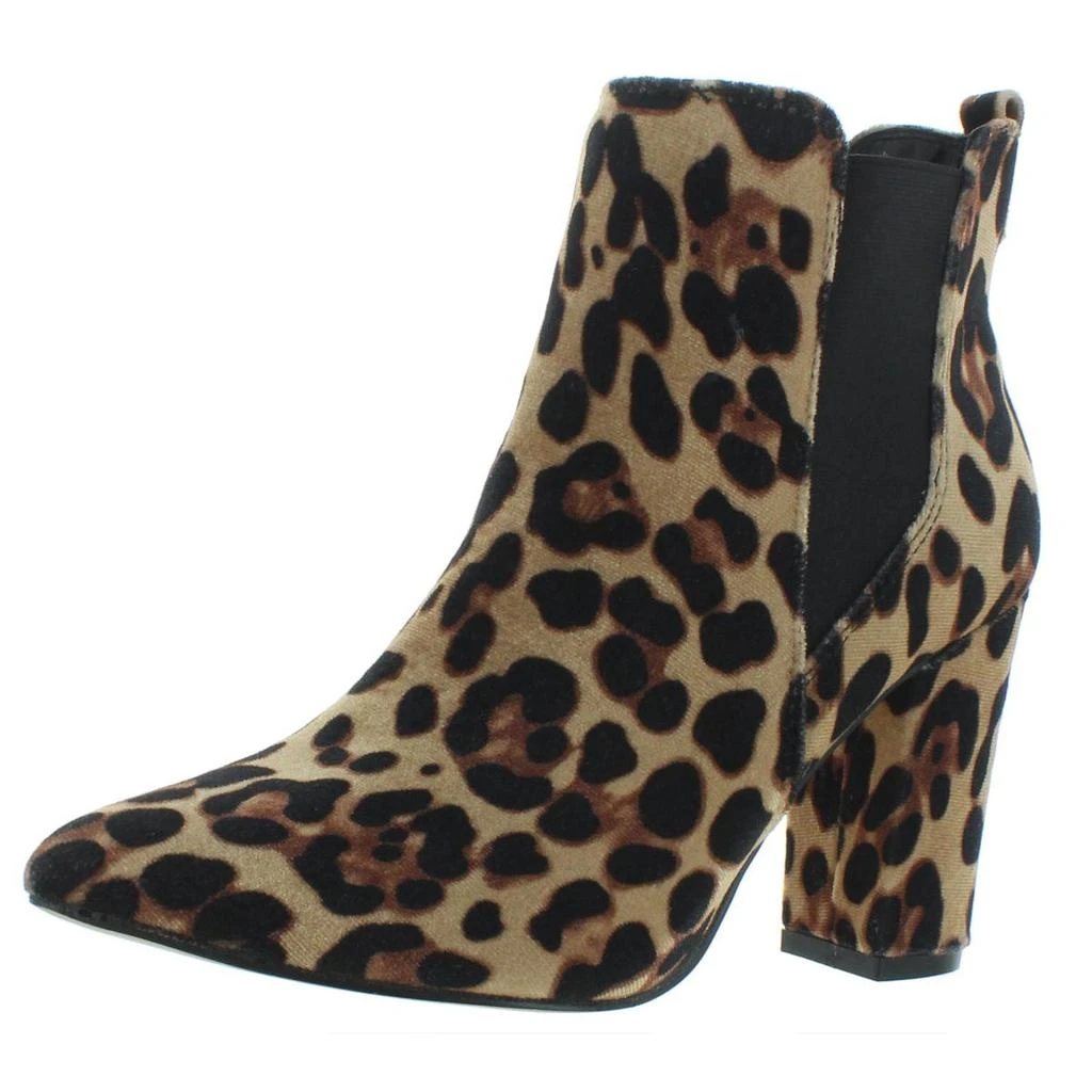 商品JANE AND THE SHOE|JANE AND THE SHOE Womens SUSAN Block Heel Animal Print Ankle Boots,价格¥69,第1张图片