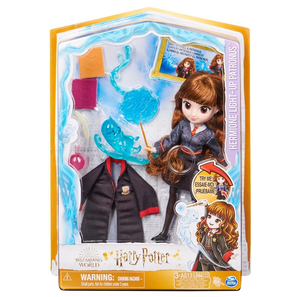 商品Wizarding World|Harry Potter, 8-inch Hermione Granger Light-up Patronus Doll with 7 Doll Accessories and Hogwarts Robe, Kids Toys for Ages 5 and up,价格¥37,第3张图片详细描述