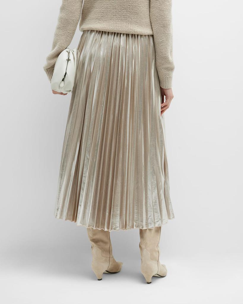 Quincy Pleated Jersey Midi Skirt商品第5张图片规格展示