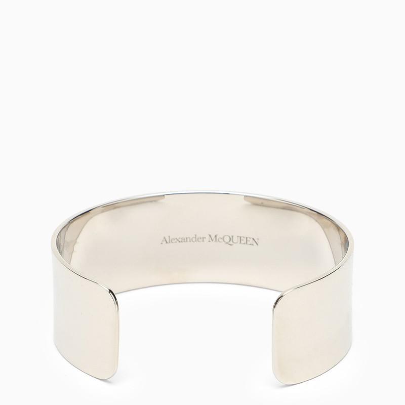 商品Alexander McQueen|Rigid silver band bracelet,价格¥3073,第5张图片详细描述