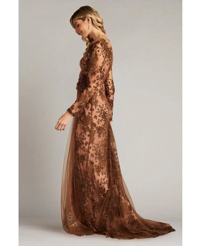 商品Tadashi Shoji|Silvia Embroidered Illusion Gown,价格¥5431,第2张图片详细描述