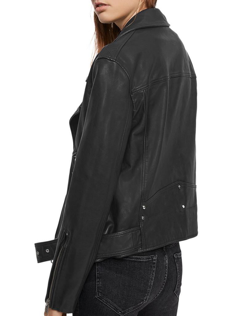 Luna Shearling-Vest Leather Biker Jacket商品第5张图片规格展示