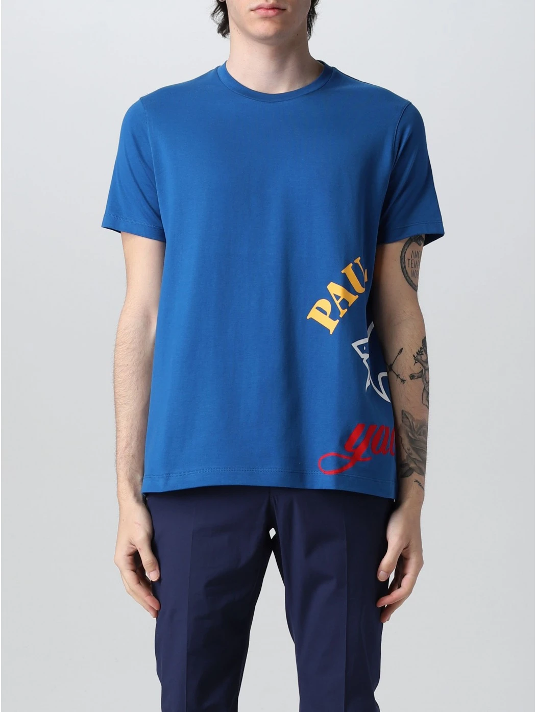 商品Paul & Shark|PAUL&SHARK 男士宝蓝色棉质短袖T恤 22411021-726,价格¥672,第1张图片
