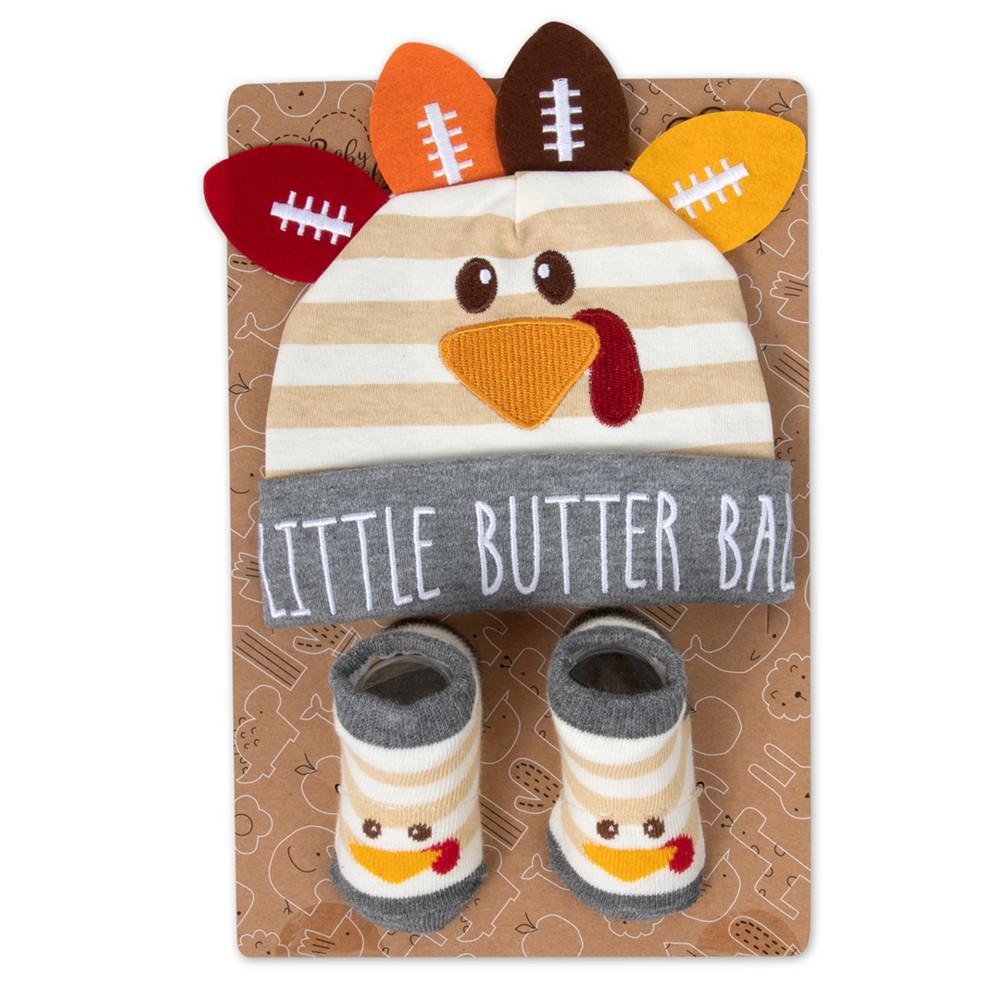 Little Butter Ball Thanksgiving Hat and Socks, 2 Piece Set商品第2张图片规格展示