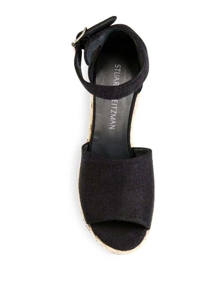 商品Stuart Weitzman|Sohojute Linen Espadrille Wedge Sandals,价格¥1365,第4张图片详细描述