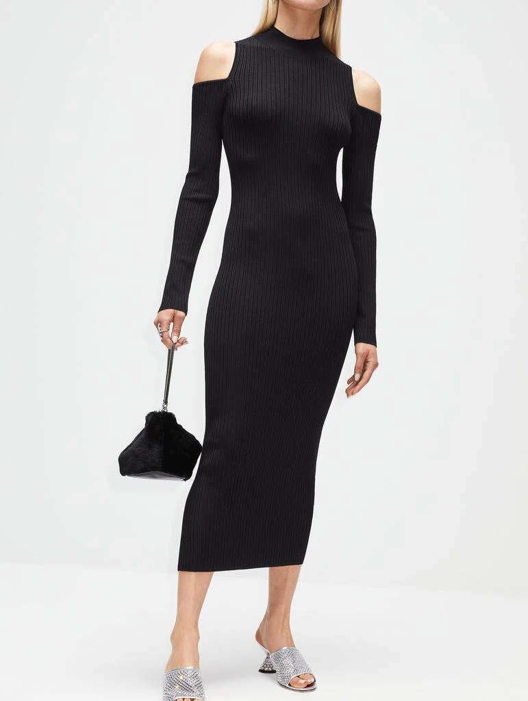 商品LAPOINTE|Shiny Viscose Cold Shoulder Dress,价格¥1893,第2张图片详细描述