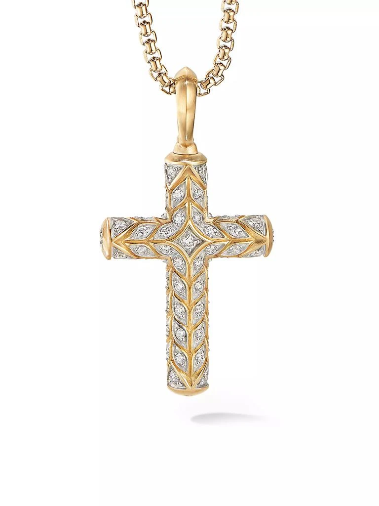 商品David Yurman|Chevron Cross Pendant in 18K Yellow Gold,价格¥59188,第1张图片