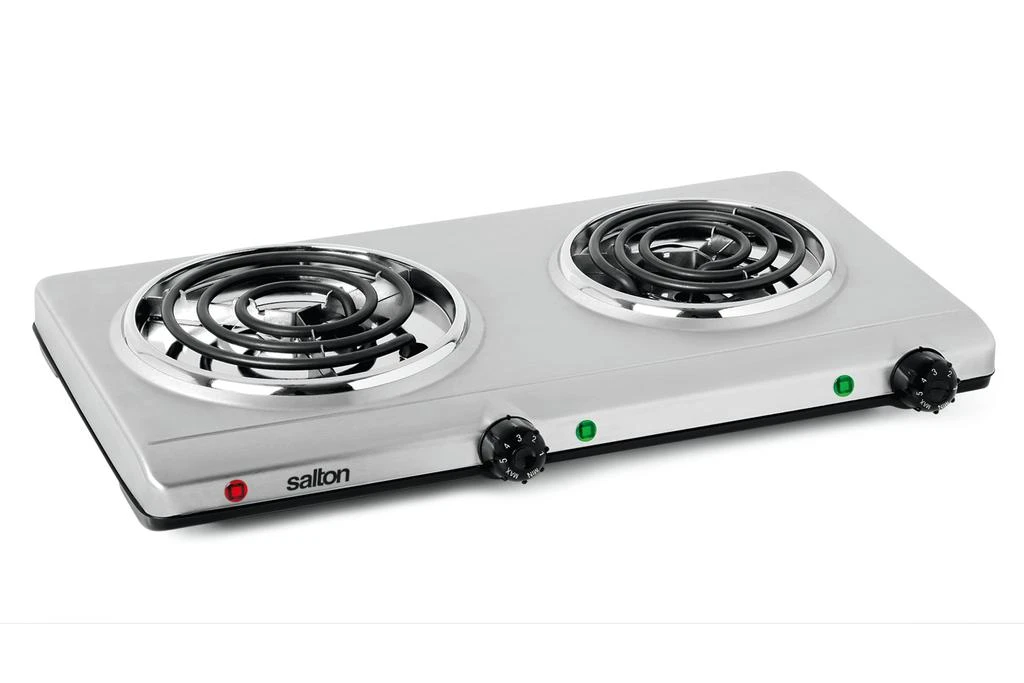 商品Salton|Portable Double Cooktop  - Stainless Steel,价格¥551,第1张图片
