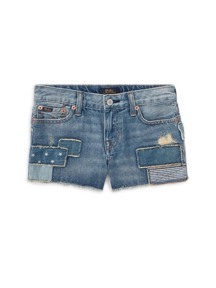 商品Ralph Lauren|Little Girl's & Girl's Distressed Denim Shorts,价格¥205,第1张图片