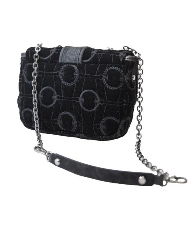 商品Longchamp|Longchamp Amazone Black Velour Women's Crossbody Bag 10022674001,价格¥1570,第3张图片详细描述