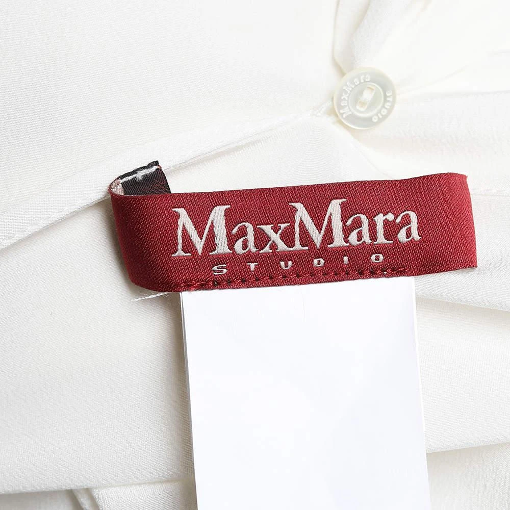 商品[二手商品] Max Mara|Max Mara Studio White Silk Neck Tie Detail Top XL,价格¥923,第5张图片详细描述