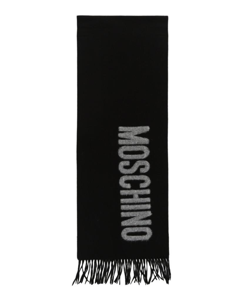 商品Moschino|Logo Fringe Wool Scarf,价格¥656,第1张图片