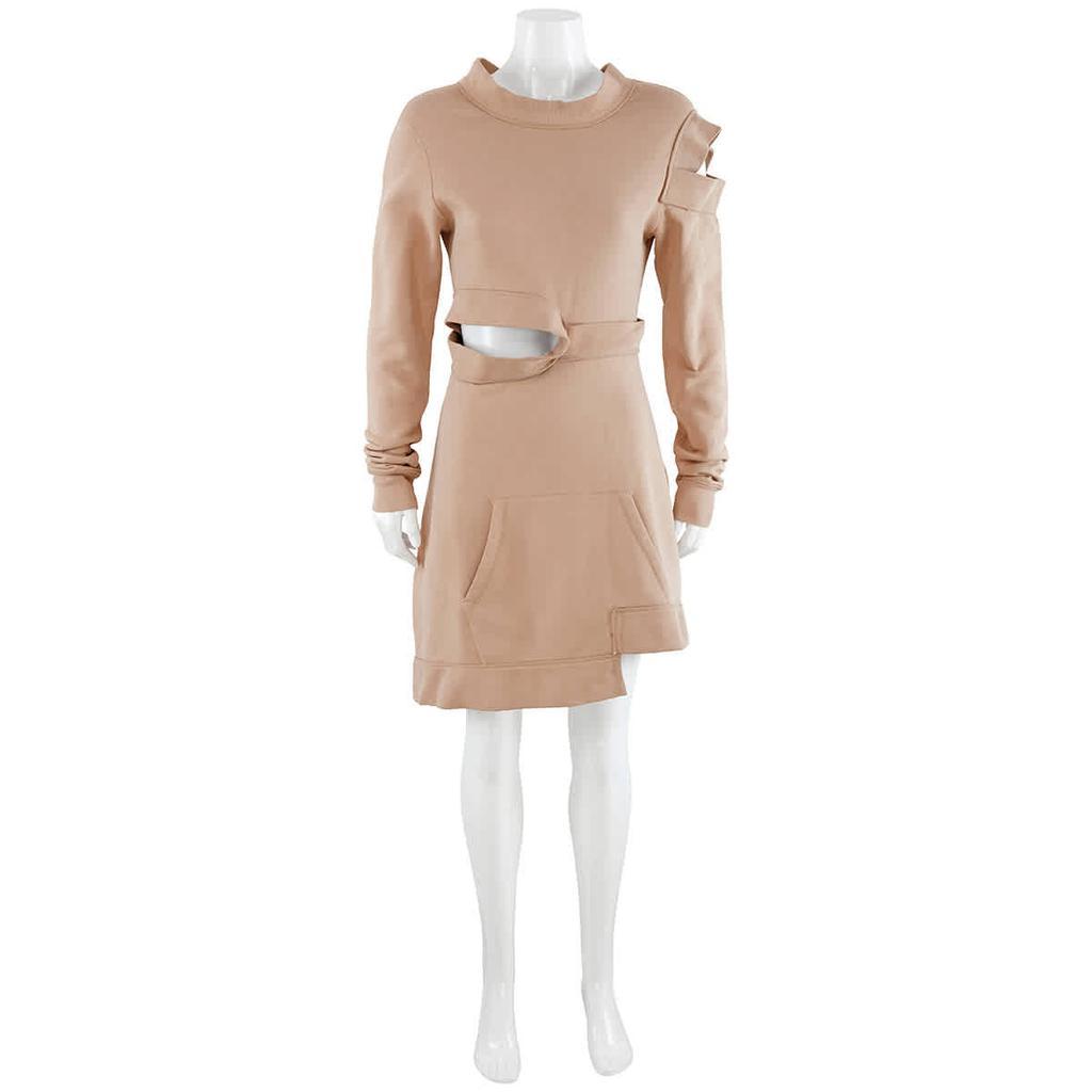 商品Burberry|Ladies Cut-out Sweatshirt Dress In Biscuit,价格¥7745,第1张图片