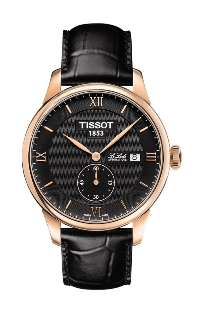 商品Tissot|Men's Le Locle Croc Embossed Leather Strap Watch, 39mm,价格¥1250,第1张图片
