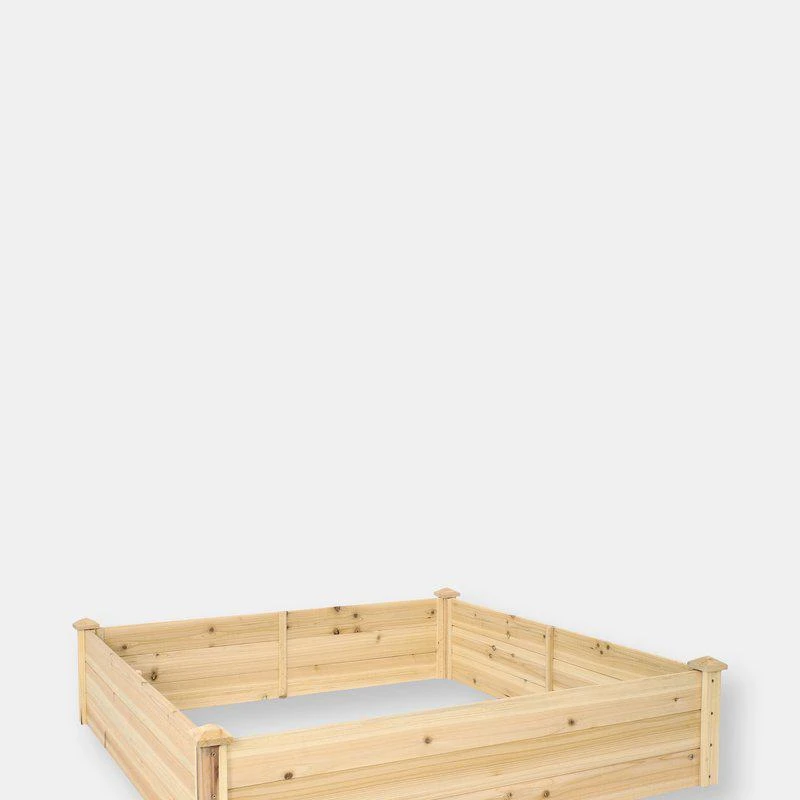 商品Sunnydaze Decor|Sunnydaze Wooden Fir Square Raised Garden Bed 48 in Natural,价格¥683,第1张图片