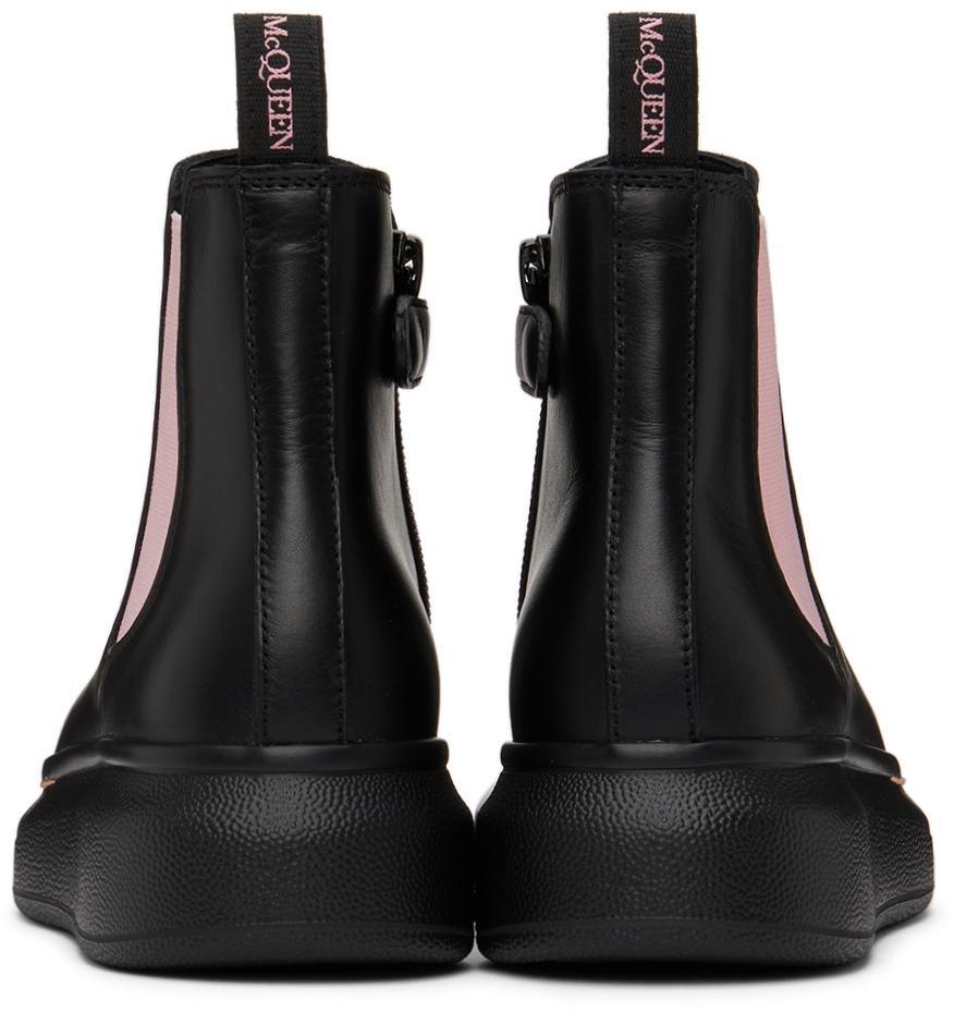商品Alexander McQueen|Kids Black & Pink Hybrid Chelsea Boots,价格¥3612,第4张图片详细描述