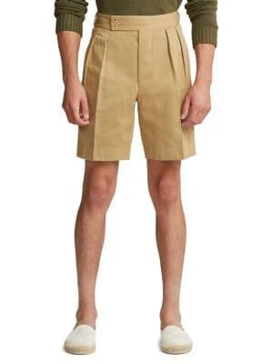 商品Ralph Lauren|Holden Twill Pleated Bermuda Shorts,价格¥1142,第1张图片