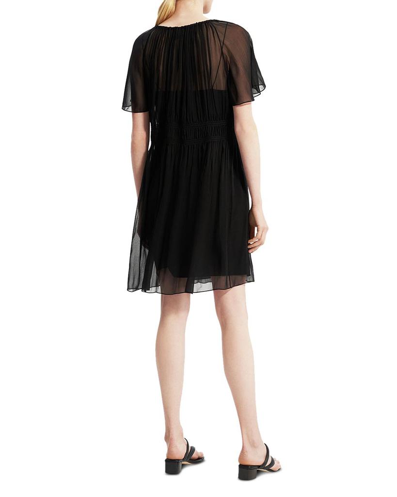 Silk Chiffon Flutter Sleeve Dress商品第2张图片规格展示