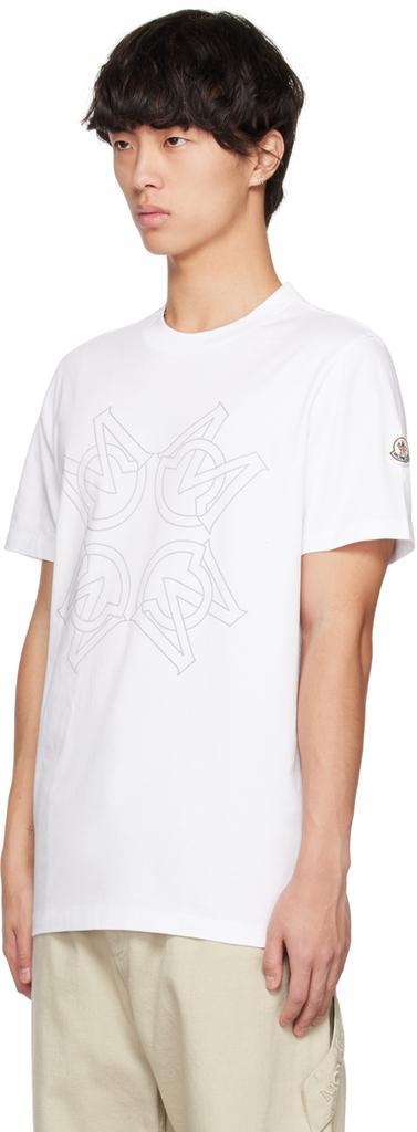商品Moncler|White Monogram T-Shirt,价格¥2644,第6张图片详细描述