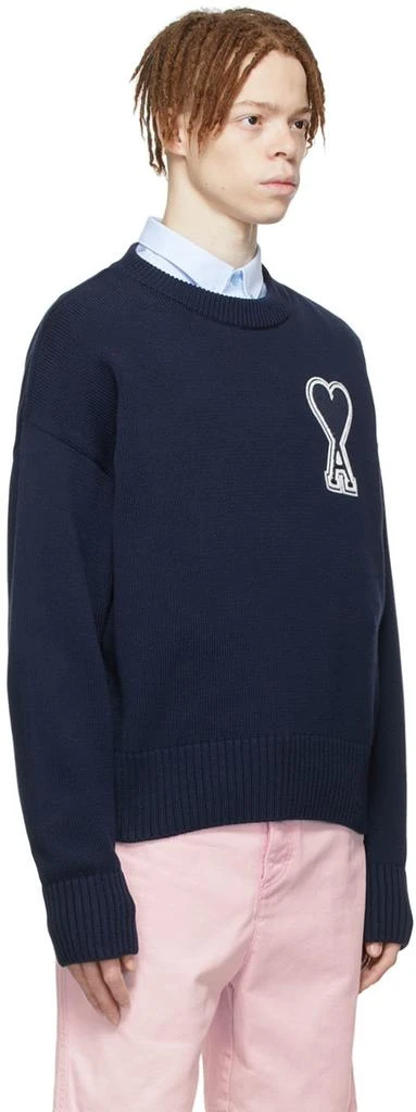 商品AMI|SSENSE Exclusive Navy Ami de Cœur Sweater,价格¥1518,第2张图片详细描述
