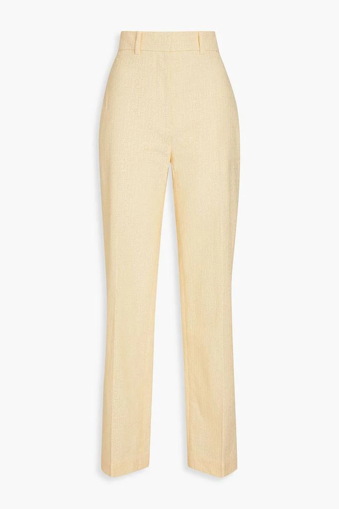 商品Joseph|Tadeo cotton-blend broderie anglaise straight-leg pants,价格¥1451,第1张图片