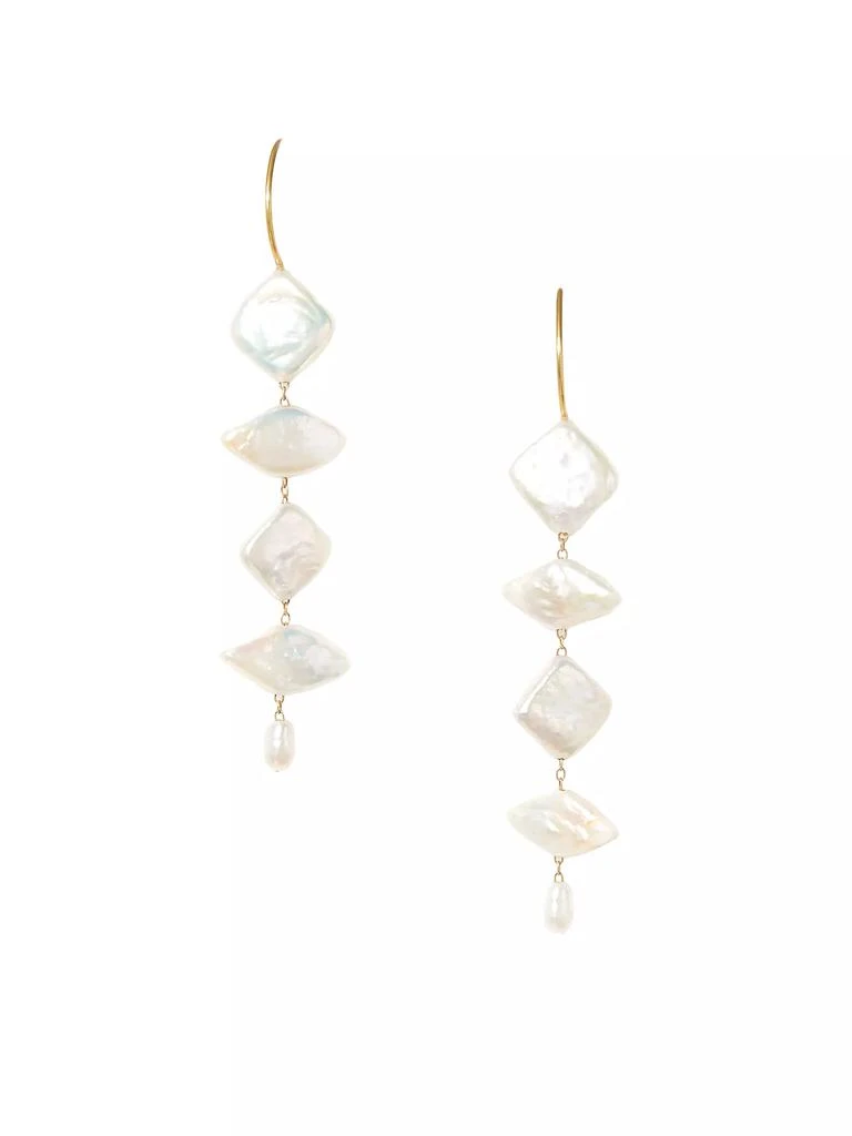 商品Chan Luu|18K-Gold-Plated &amp; Freshwater Pearl Drop Earrings,价格¥1012,第1张图片