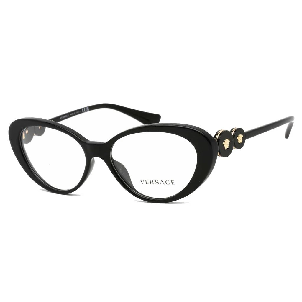 商品Versace|Versace Women's Eyeglasses - Black Cat Eye Plastic Frame Demo Lens | 0VE3331U GB1,价格¥724,第1张图片