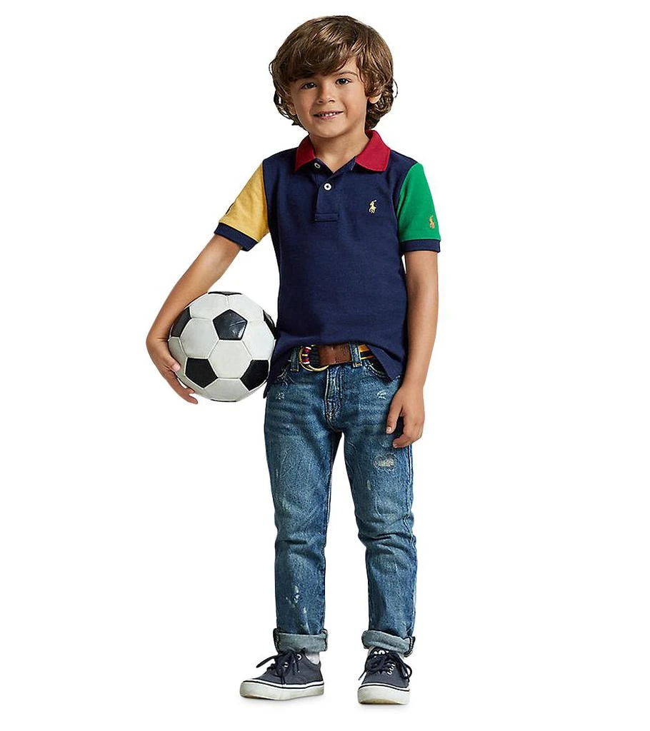 商品Ralph Lauren|Boys' Colorblocked Cotton Mesh Polo Shirt - Little Kid,价格¥222,第1张图片详细描述