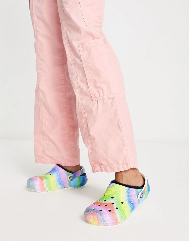 商品Crocs|Crocs classic lined clogs in spray dye,价格¥484,第1张图片