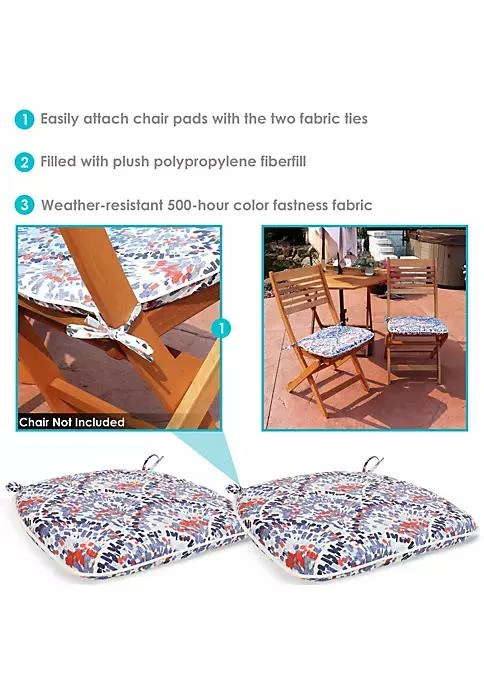 商品Sunnydaze Decor|Decor Outdoor U Shaped Seat Cushions   Abstract Red Blue   Set Of 2,价格¥259,第4张图片详细描述