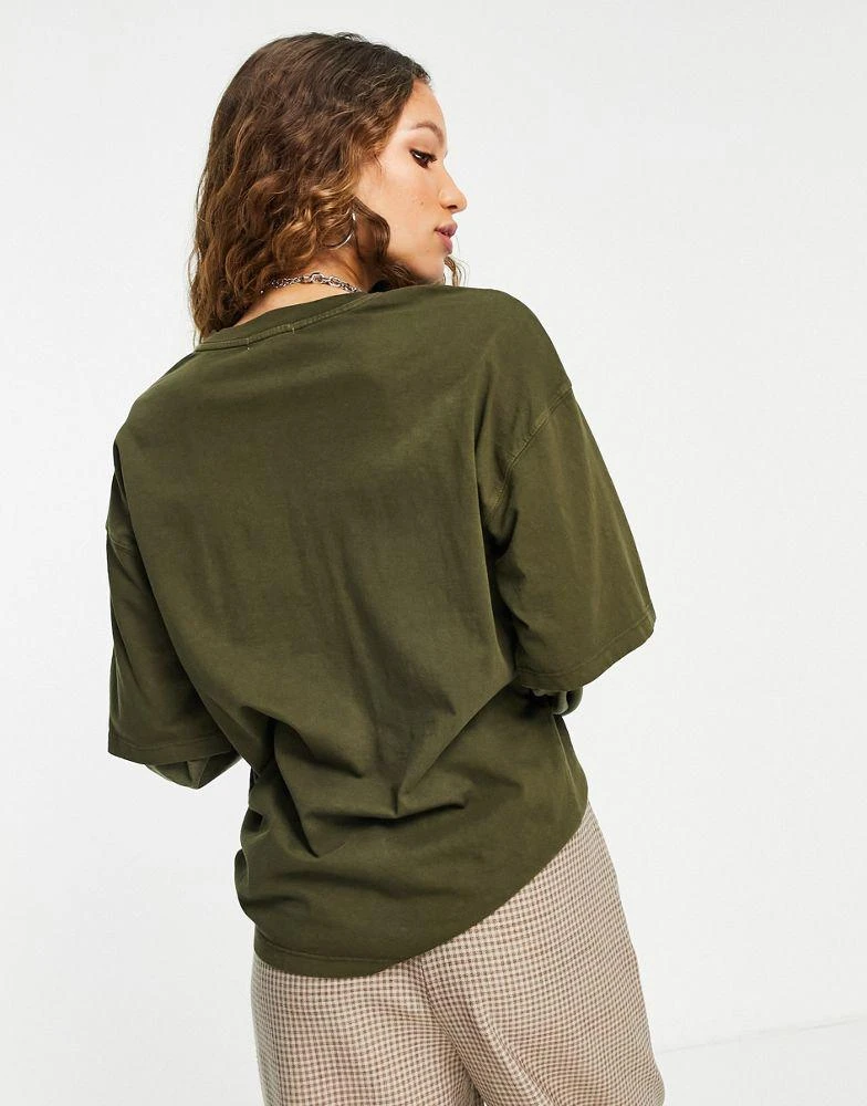 商品Topshop|Topshop washed 2 in 1 long sleeve skater t-shirt in olive,价格¥182,第2张图片详细描述