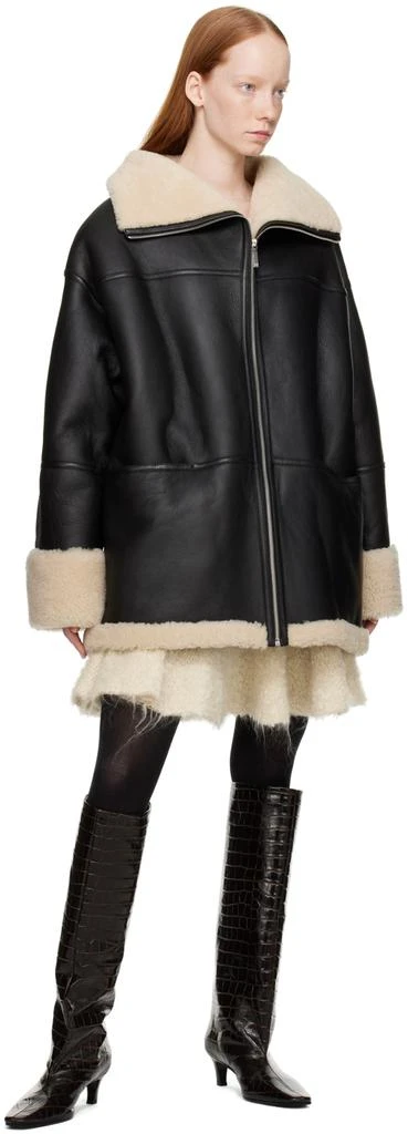 商品Totême|Black Signature Shearling Jacket,价格¥18925,第4张图片详细描述