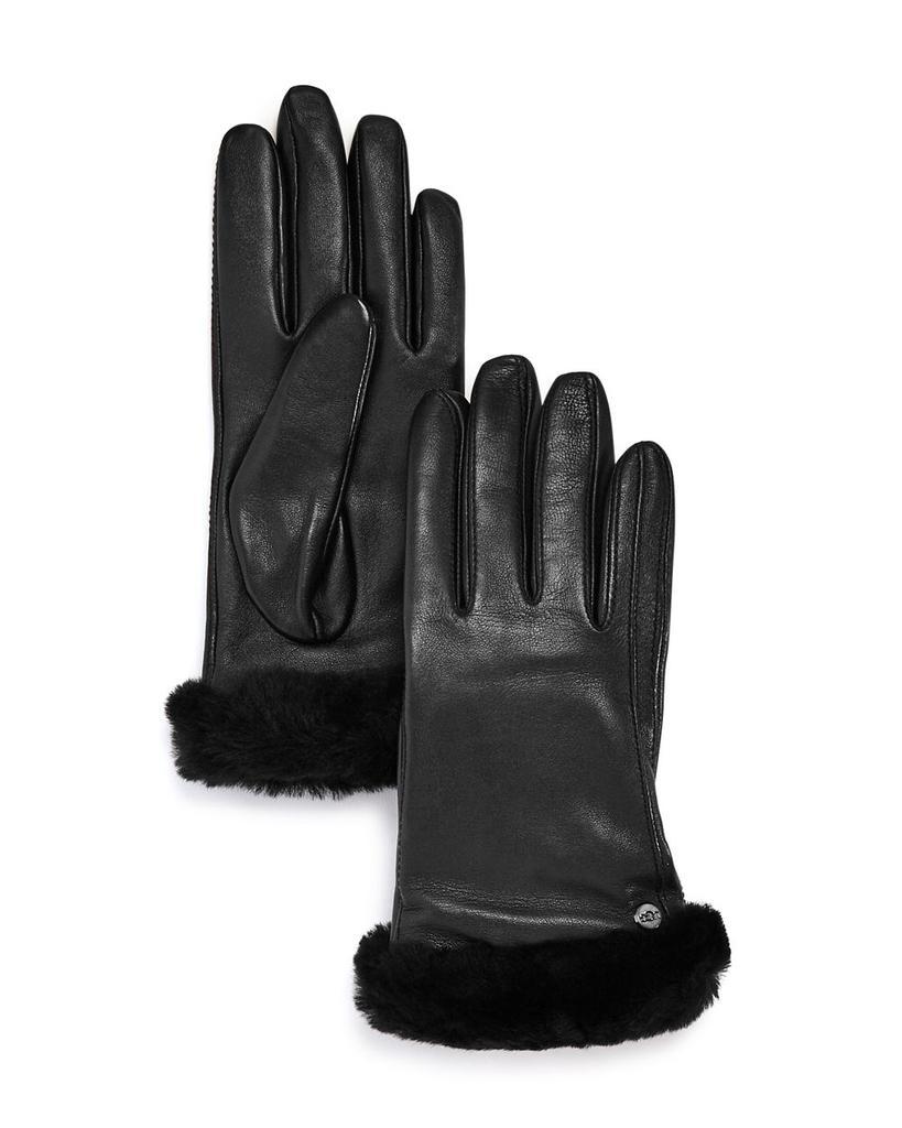 商品UGG|Shorty Shearling-Cuff Leather Tech Gloves,价格¥811,第3张图片详细描述