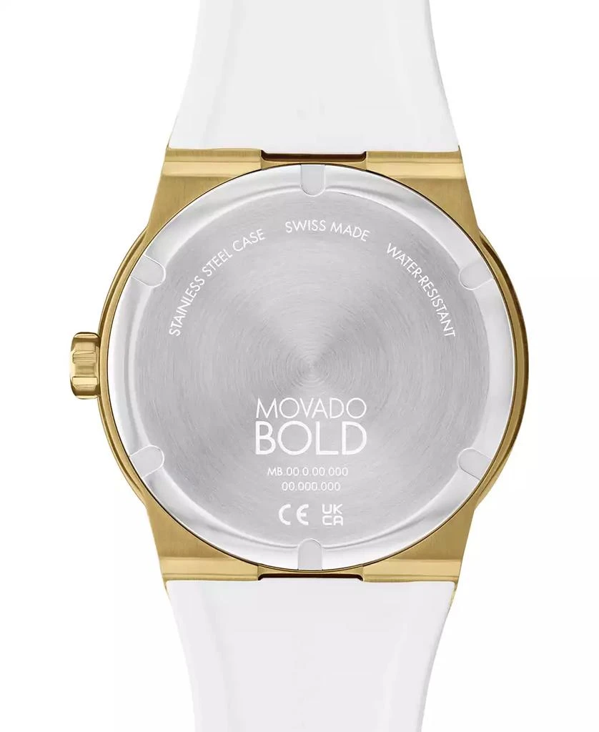 商品Movado|Men's Swiss Bold Fusion White Silicone Strap Watch 42mm,价格¥3622,第3张图片详细描述