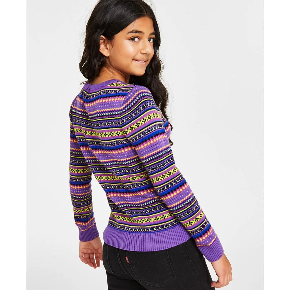 商品Charter Club|Holiday Lane Big Girls Bright Stripe Fair Isle Sweater, Created for Macy's,价格¥88,第2张图片详细描述