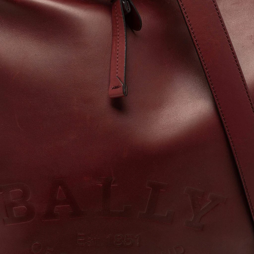 商品[二手商品] Bally|Bally Burgundy Leather Cloy Drawstring Bucket Bag,价格¥2813,第5张图片详细描述