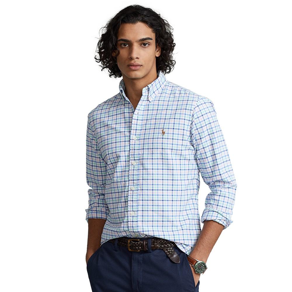 Men's Classic-Fit Gingham Oxford Shirt商品第1张图片规格展示
