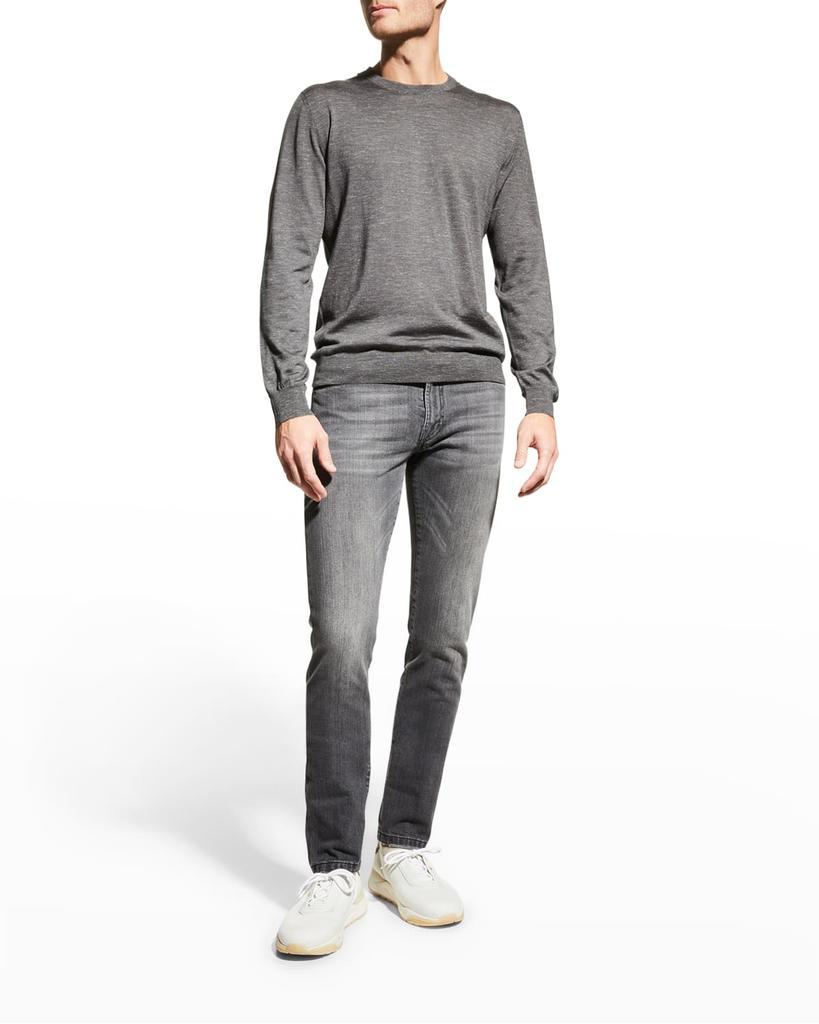商品Kiton|Men's Heathered Crewneck Cashmere Silk Sweater,价格¥14580,第1张图片