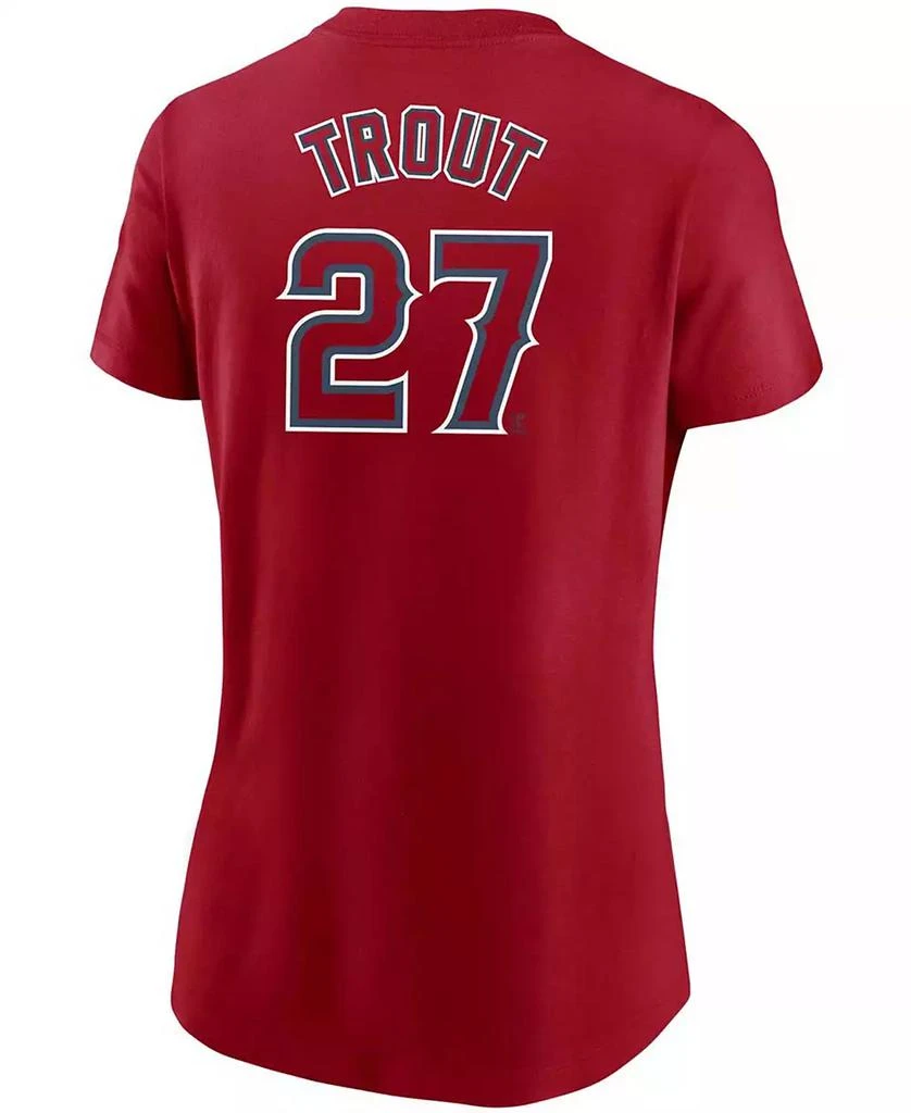 商品NIKE|Women's Mike Trout Red Los Angeles Angels Name Number T-shirt,价格¥239,第3张图片详细描述