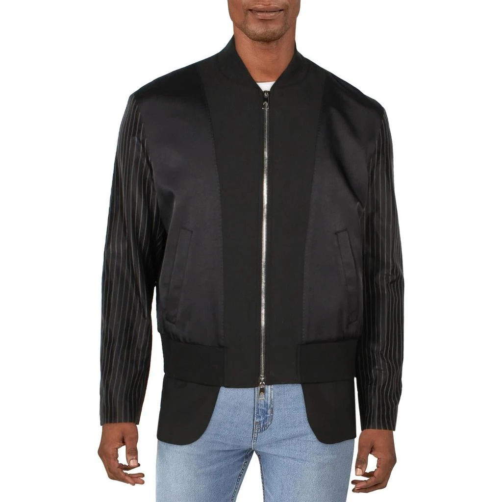 商品Neil Barrett|Neil Barrett Mens Hybrid Wool Blend Mixed Media Bomber Jacket,价格¥928,第1张图片