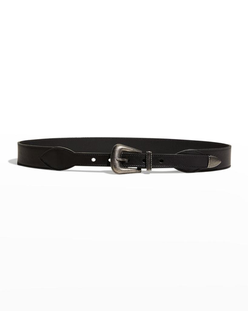 商品Yves Saint Laurent|Western Buckle Leather Belt,价格¥4573,第1张图片