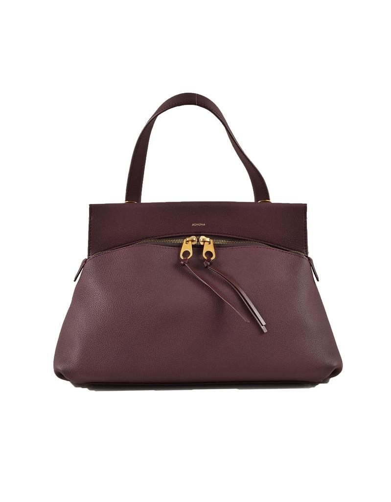 Agnona Womens Bordeaux Handbag商品第1张图片规格展示