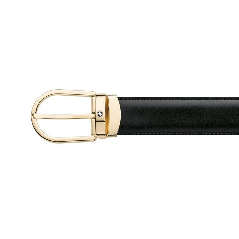Mont Blanc 万宝龙 男士经典系列双面镀金马蹄形针式皮带 111714 商品