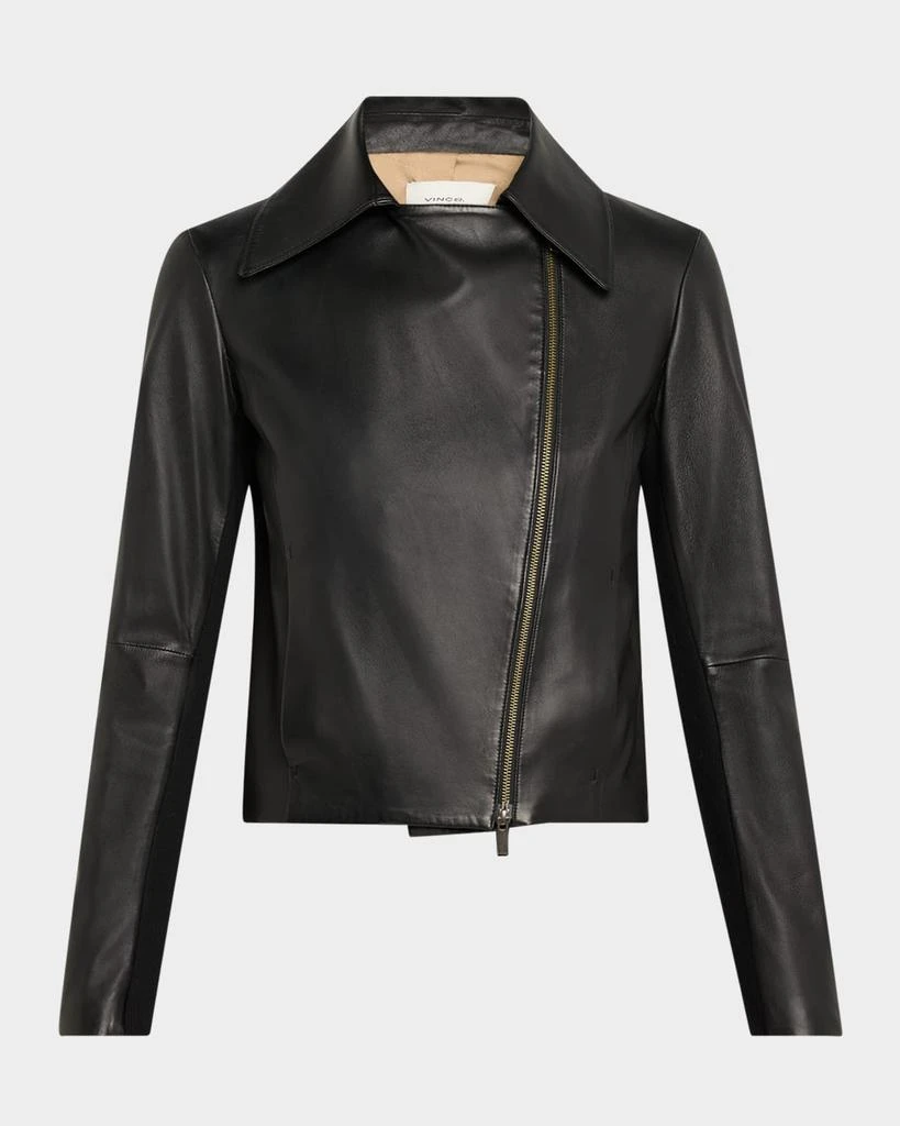商品Vince|Leather Zip-Front Jacket,价格¥9865,第1张图片