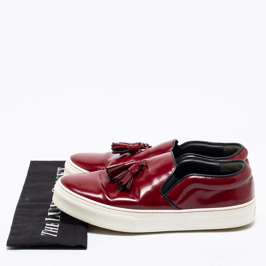 Celine Burgundy Patent Leather Tassel Slip-On Sneakers Size 39商品第9张图片规格展示