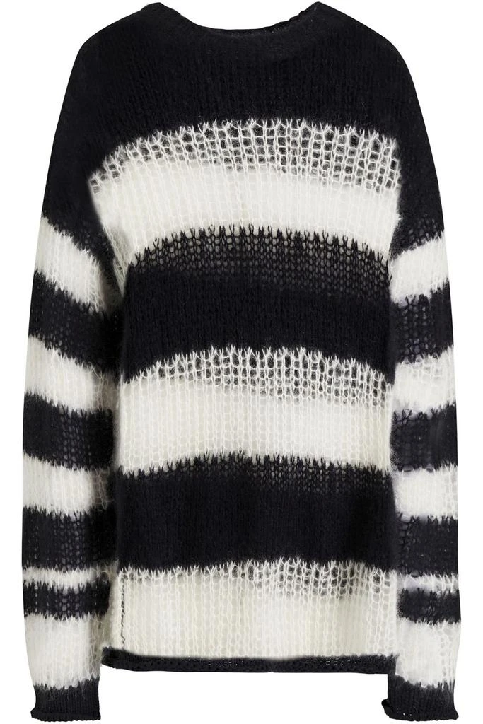 商品Kenzo|Oversized striped open-knit mohair-blend sweater,价格¥706,第1张图片