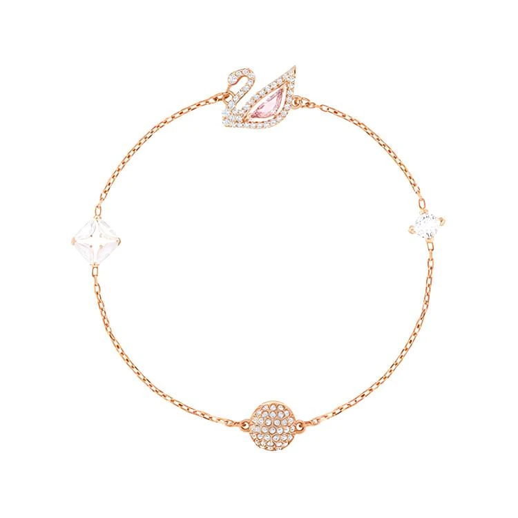 商品[国内直发] Swarovski|施华洛世奇 Dazzling Swan 系列 粉天鹅装饰 精致浪漫 镀玫瑰金色调 手链 女款 粉红色,价格¥577,第1张图片