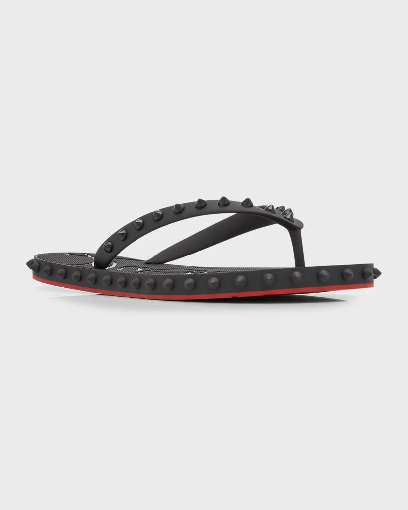 商品Christian Louboutin|Loubi Donna Spike Red Sole Flip Flops,价格¥2706,第4张图片详细描述