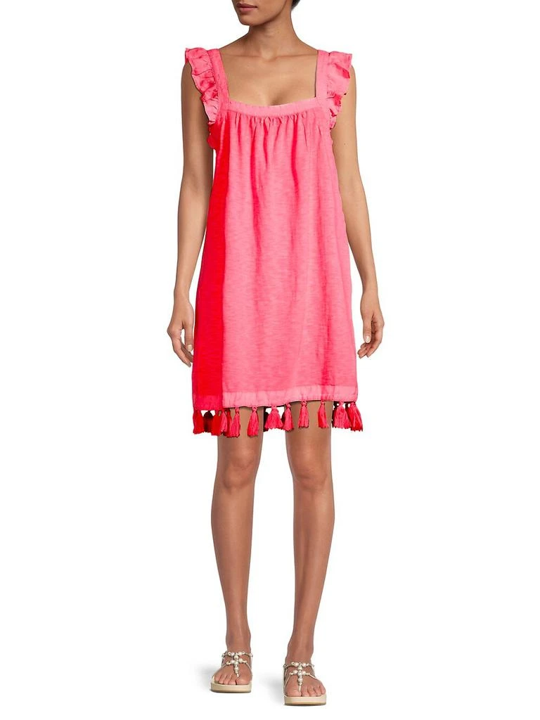 商品Vineyard Vines|Ruffle & Tassel-Trim Minidress,价格¥383,第2张图片详细描述