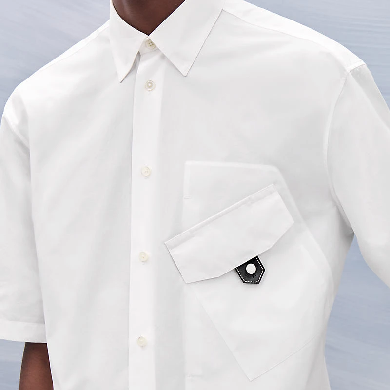 商品Hermes|Hermes/爱马仕 男士白色棉衬衫,价格¥8125,第6张图片详细描述